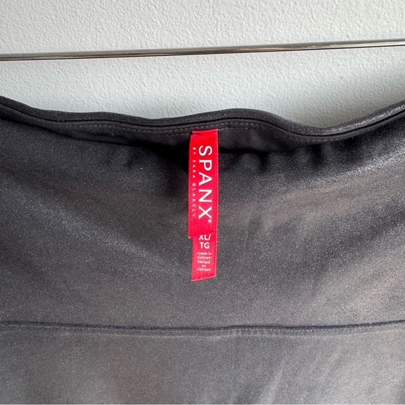 Spanx Shimmer Leggings Black  High Rise Stretch Pull On metallic skinny size XL - Picture 7 of 11